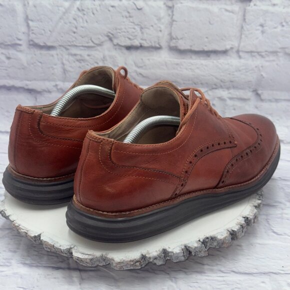 Cole Haan Men's OriginalGrand Wingtip Leather Oxford Woodbury Java C26472 SZ 12M - Picture 5 of 10